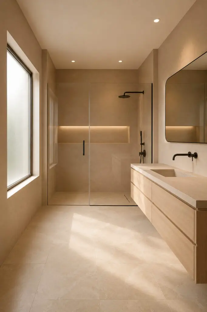 Brown Bathroom Sandy Minimalism