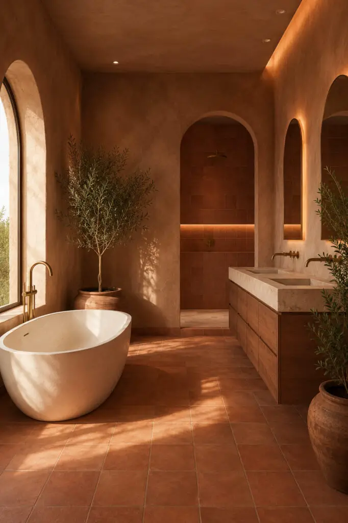 Brown Bathroom Terracotta Glow