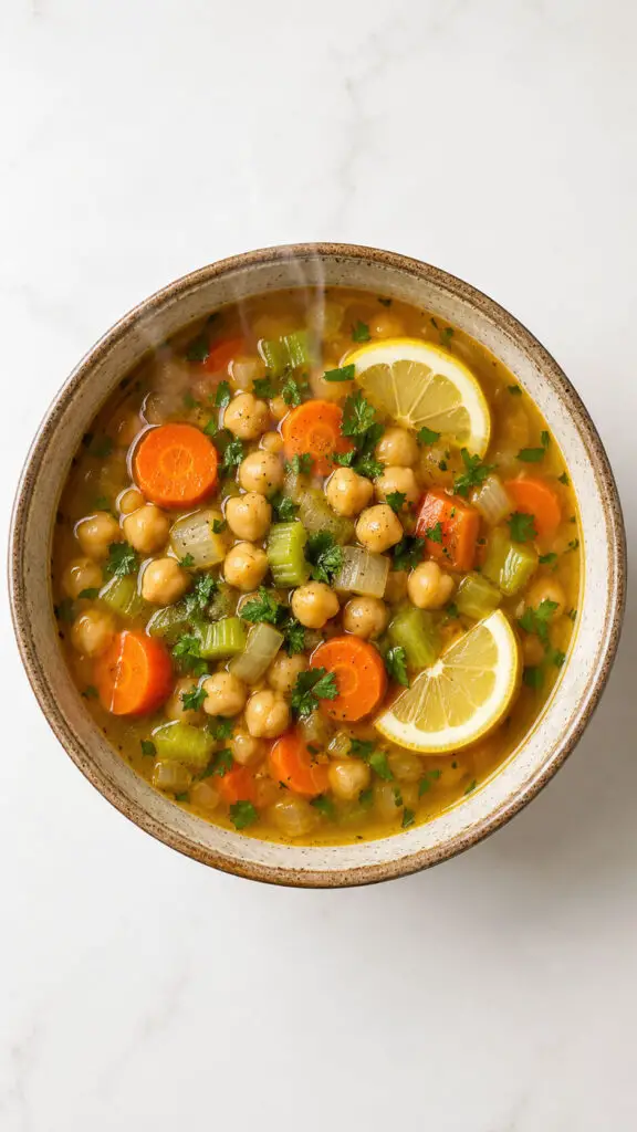 Chickpea Soup with Lemon and Herbs