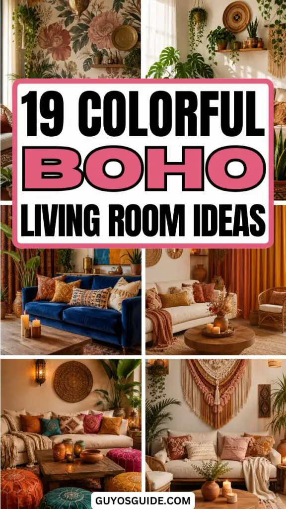 Colorful Boho Living Room Ideas