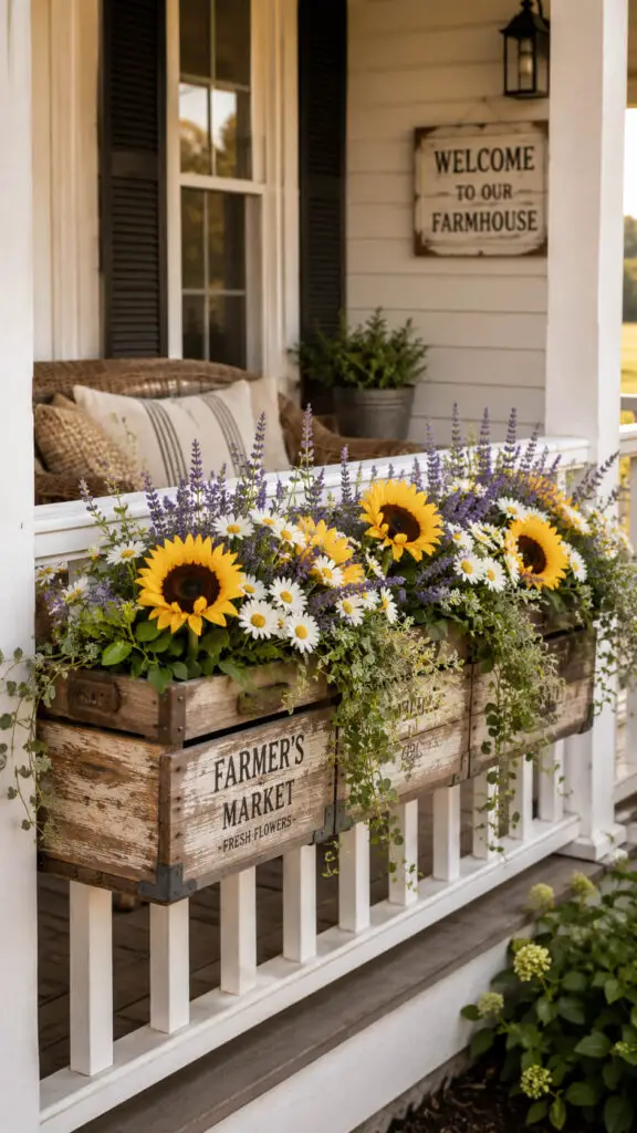 Farmhouse Crate Flower Box