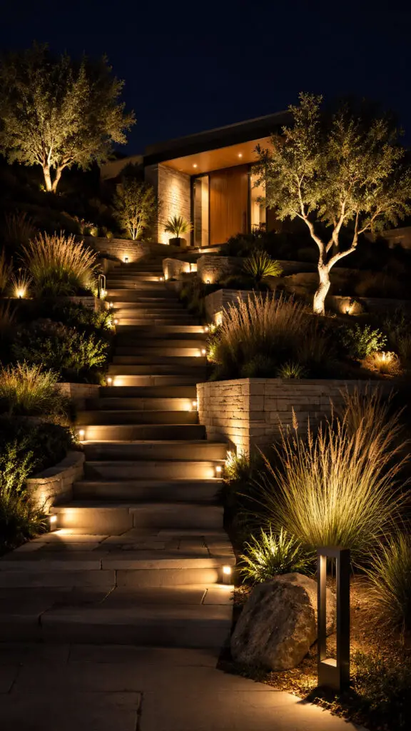 Hillside Evening Lighting