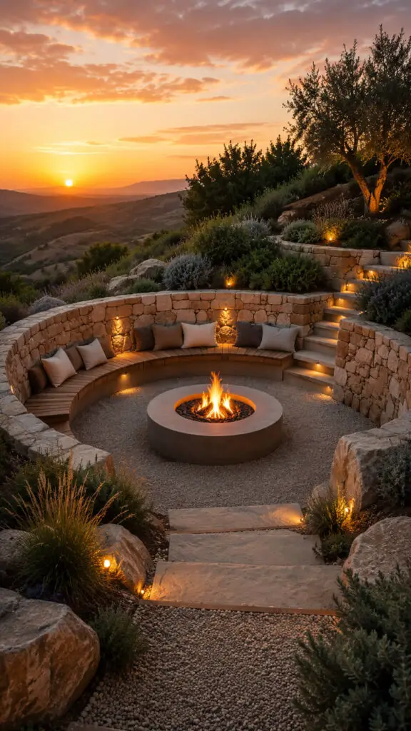 Hillside Fire Pit Lounge