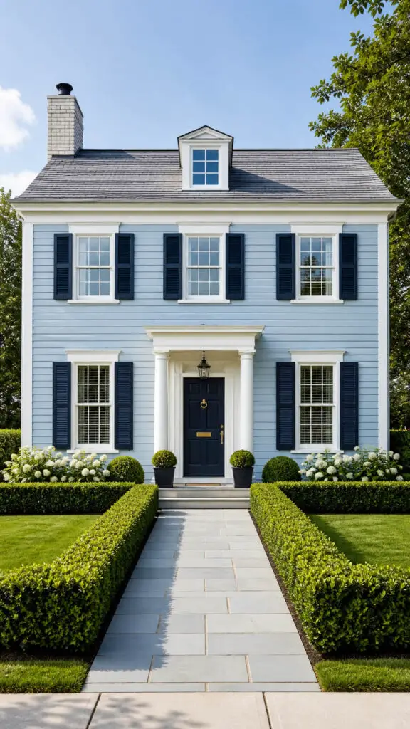 Light Blue House Classic Shutters