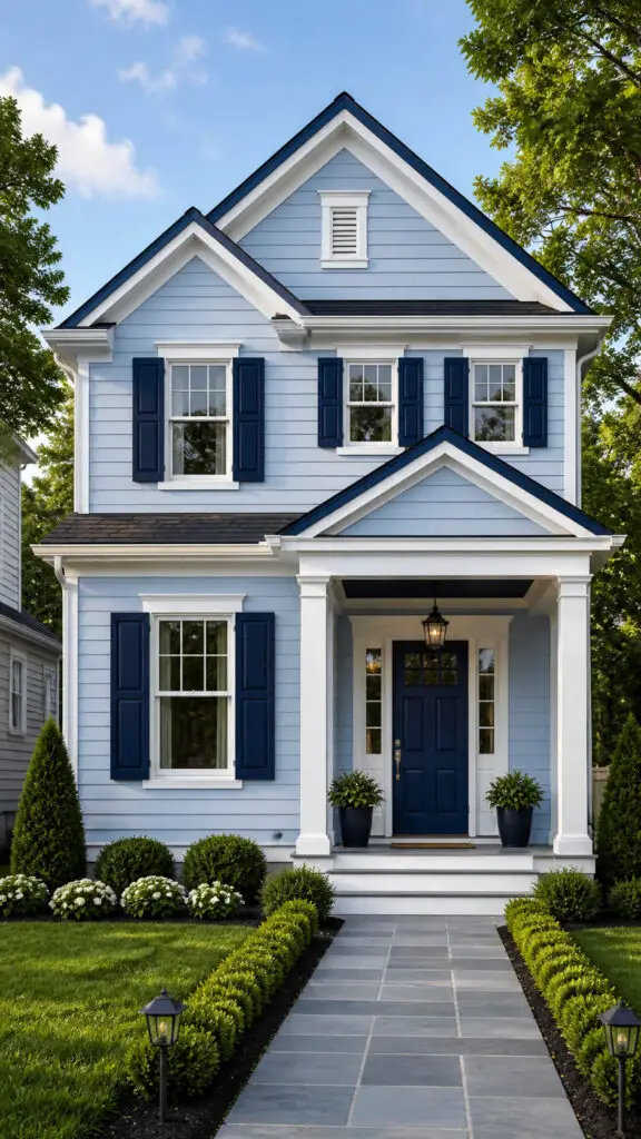 Light Blue House Navy Accents