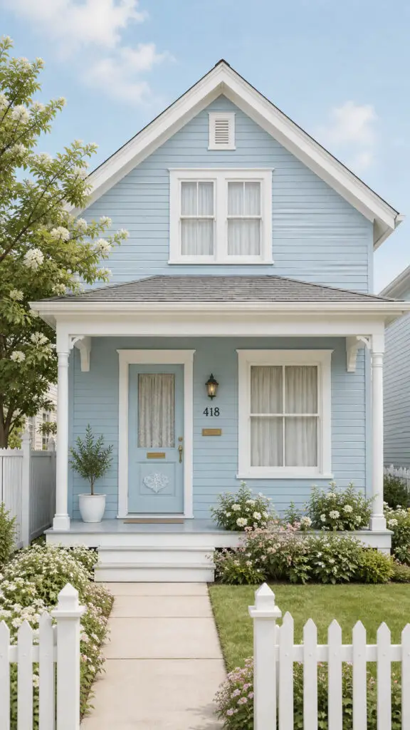 Light Blue House Powder Blue