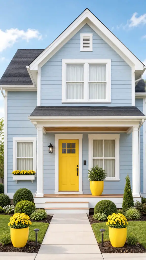 Light Blue House Yellow Pop