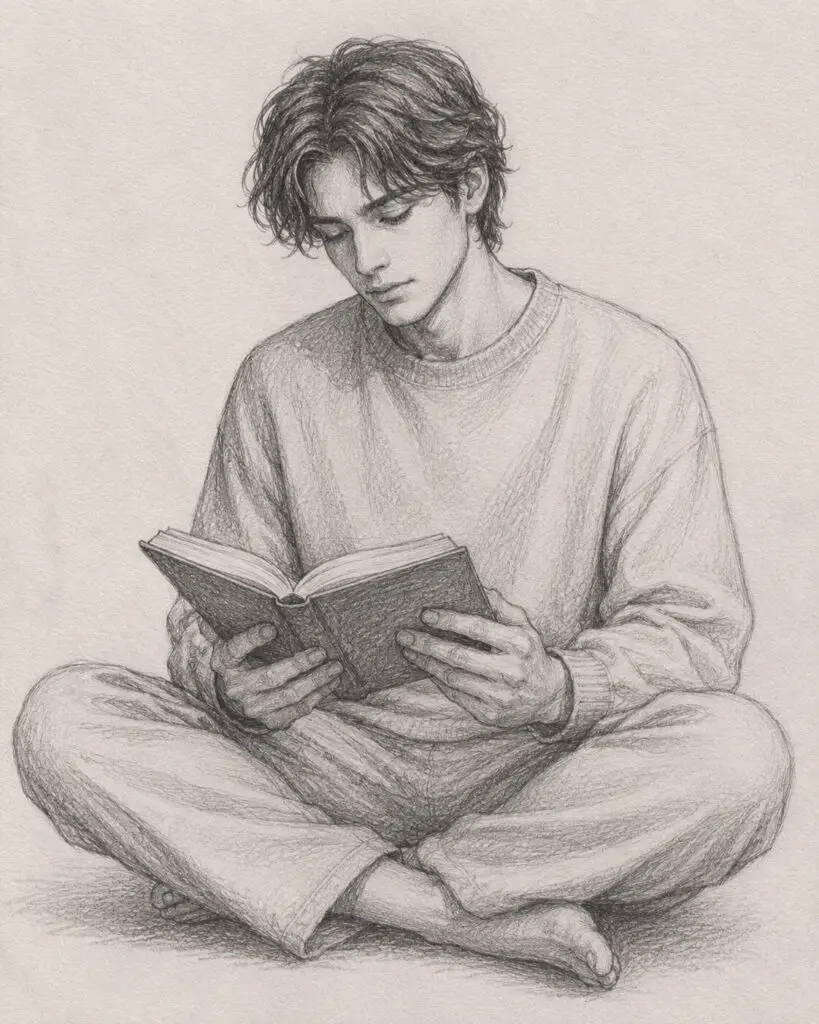Male Reading Quietly