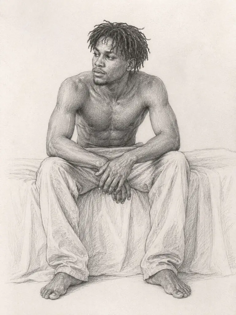 Male Sitting Calmly