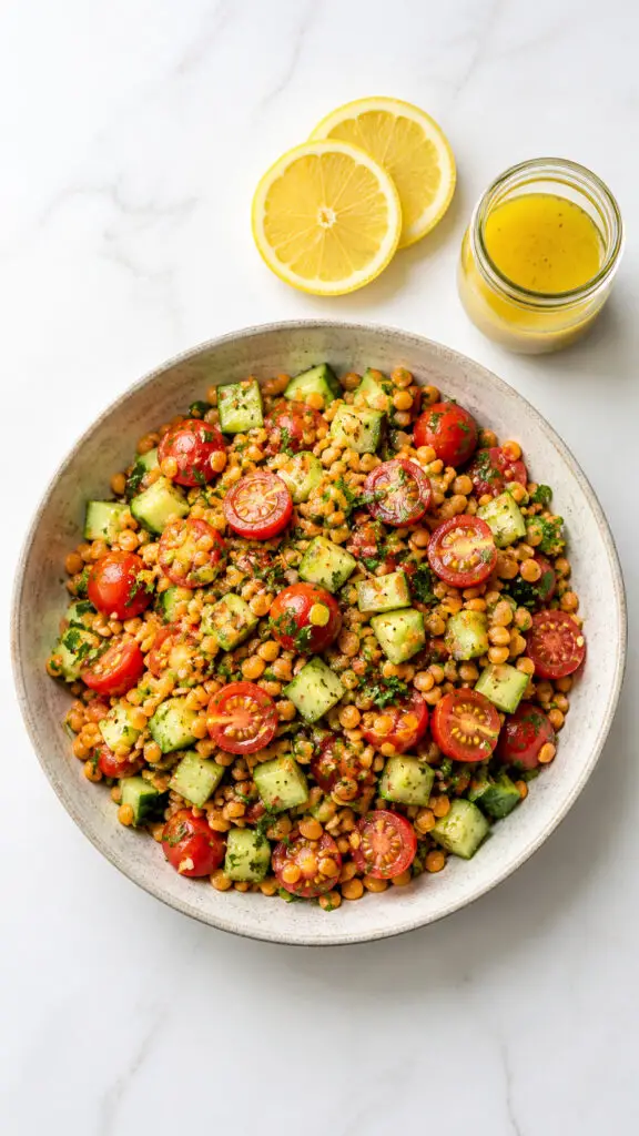 Red Lentil Salad with Lemon Dressing 1