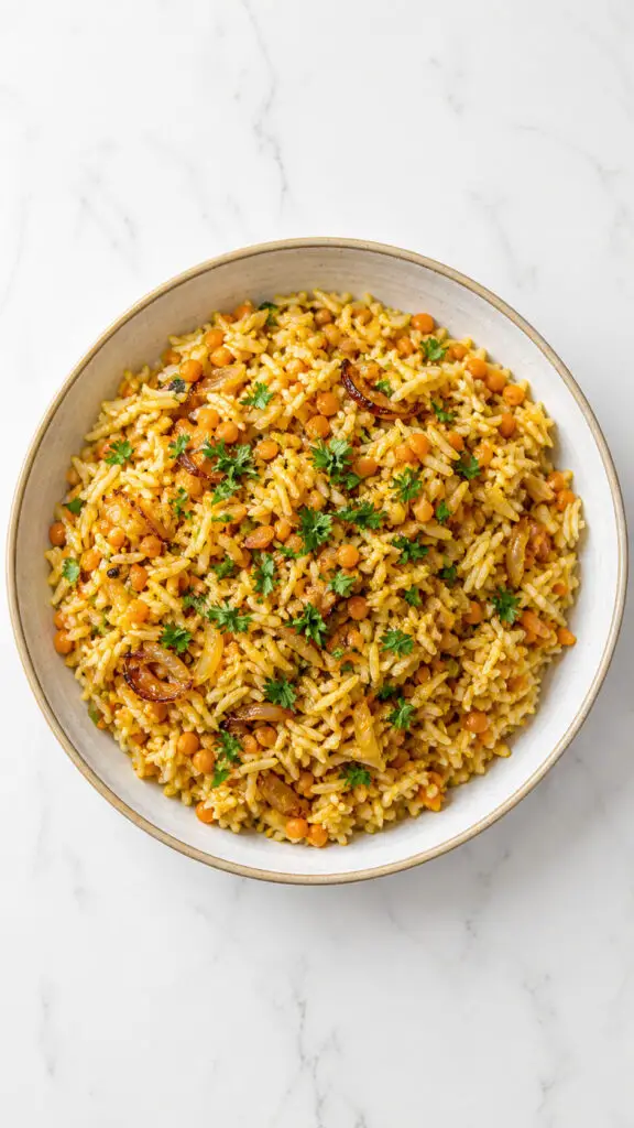 Red Lentil and Rice Pilaf