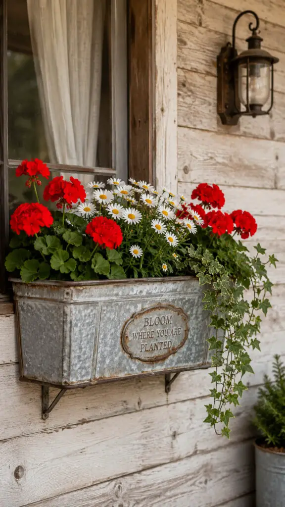 Rustic Metal Flower Box