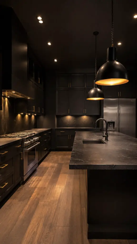 Black Ceiling Kitchen