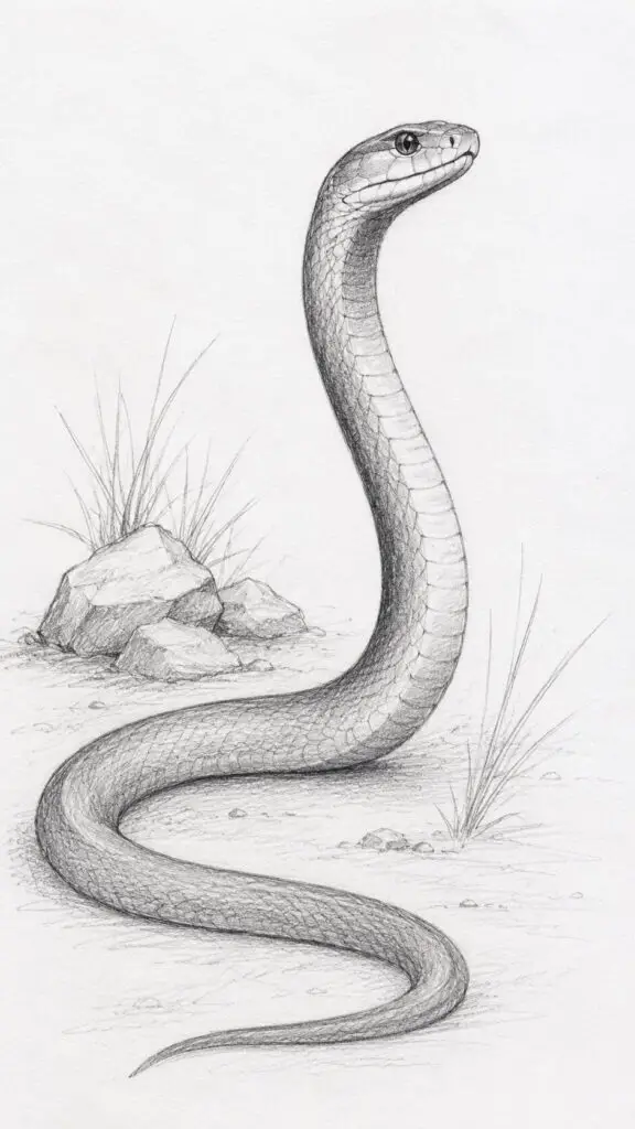 Black Mamba Snake Drawing