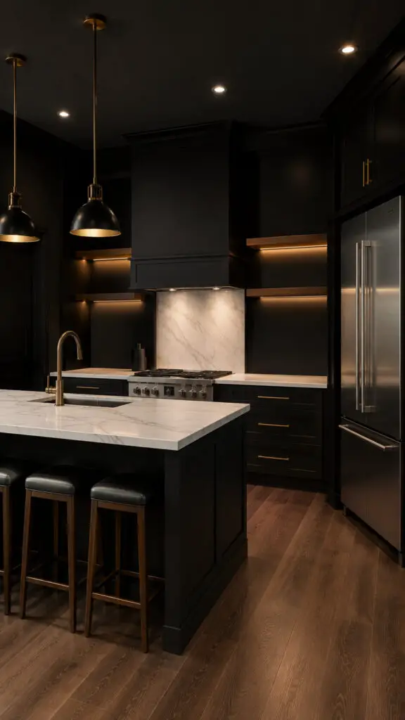 Black Walls Kitchen