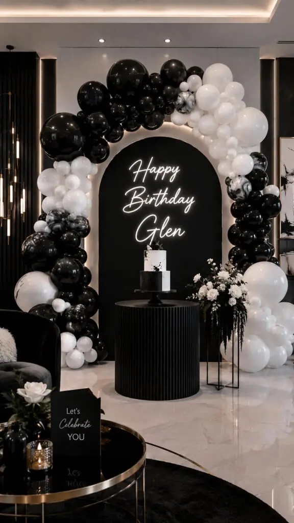 Black White Balloon Chic