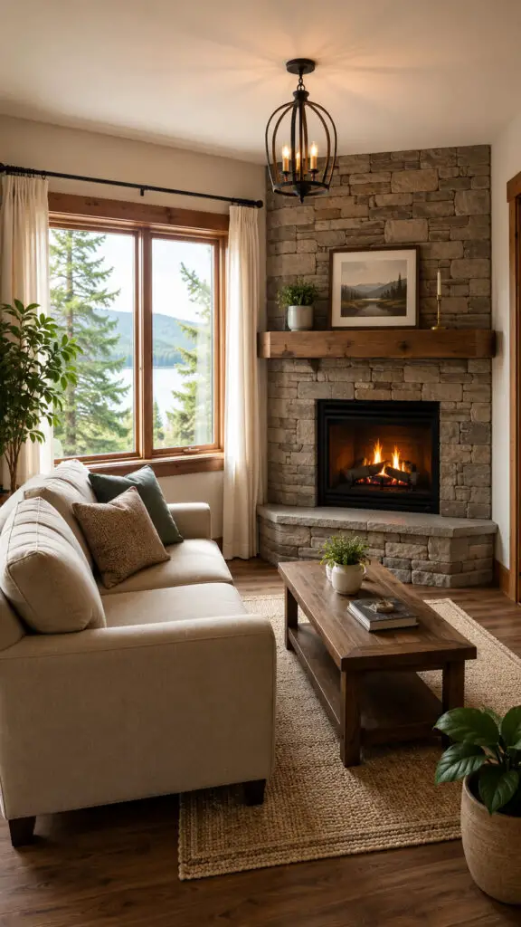 Cabin Corner Fireplace