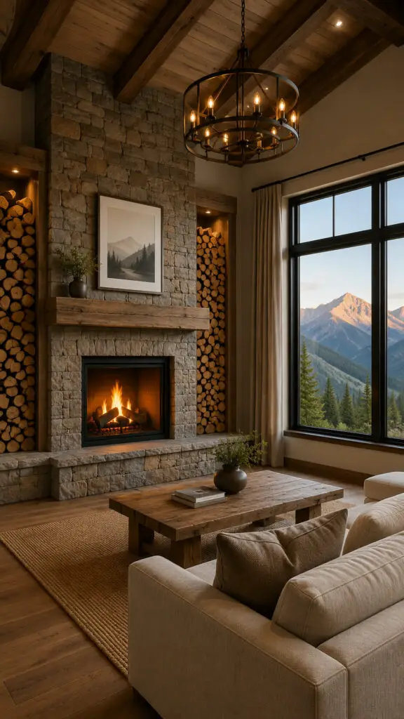 Cabin Firewood Display
