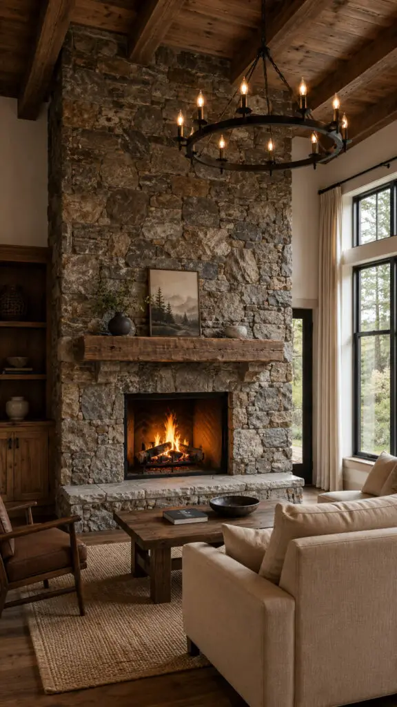 Cabin Stone Hearth
