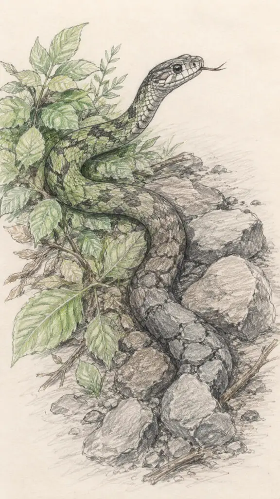 Camouflage Snake Drawing