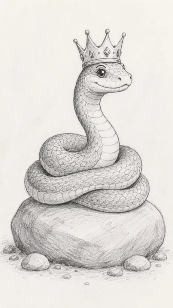 Crown Snake Drawing