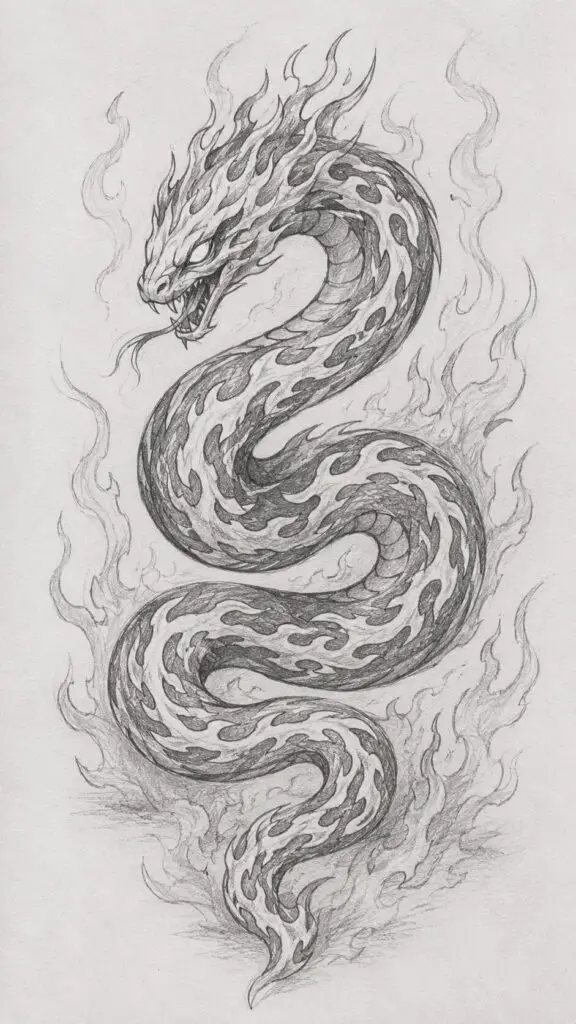 Fire Snake Drawing