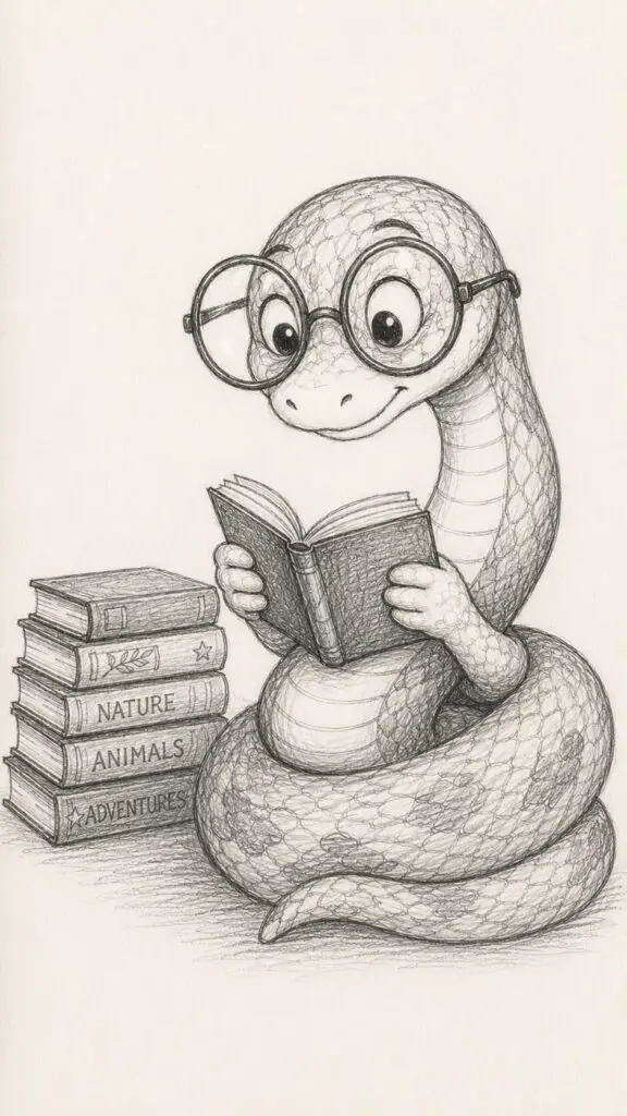Glasses Snake Drawing