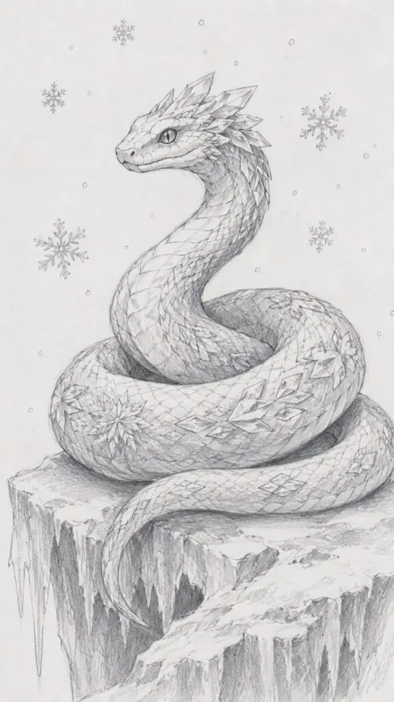Ice Snake Drawing