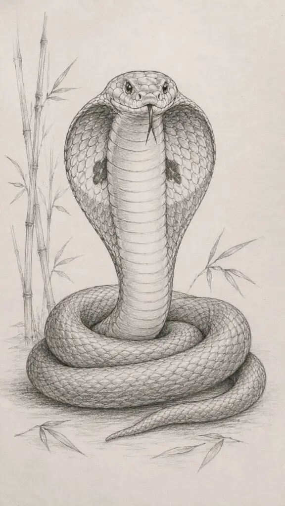 King Cobra Snake Drawing