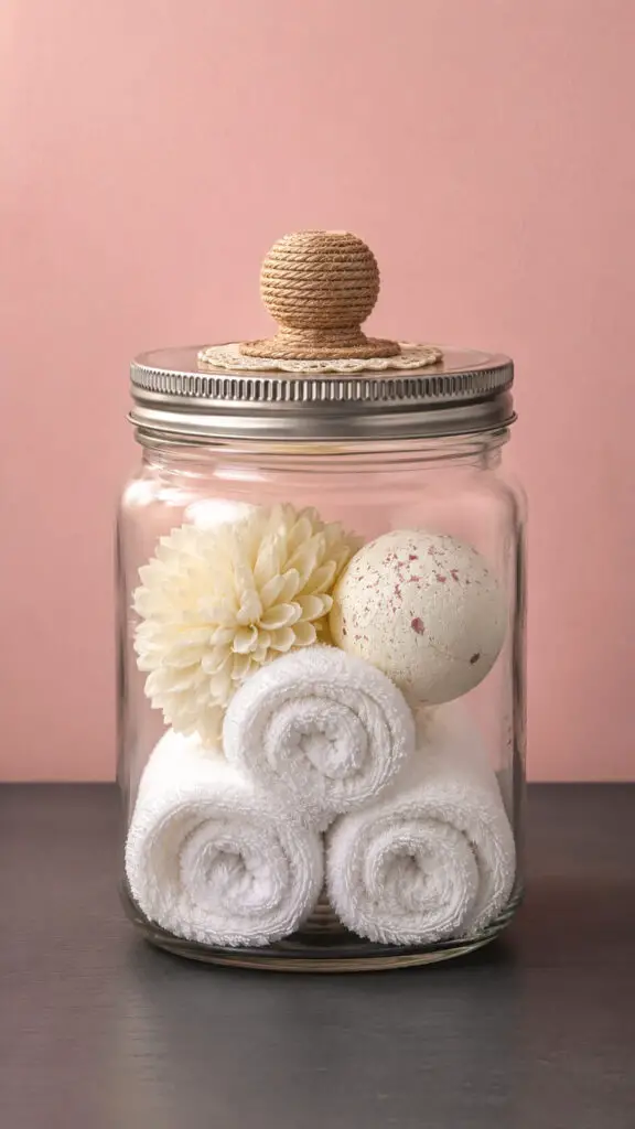 Mason Jar Bathroom Storage