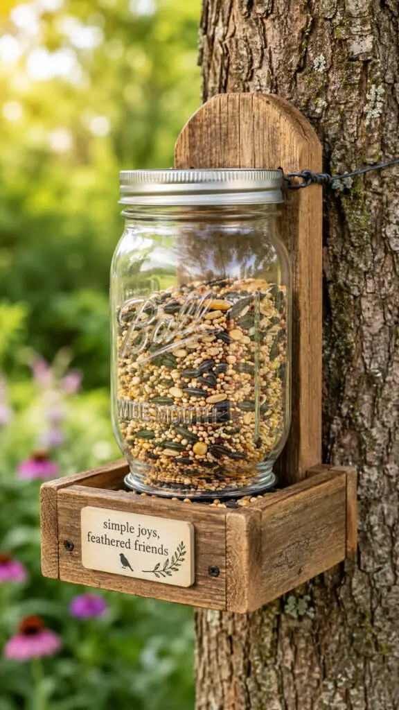 Mason Jar Bird Feeder