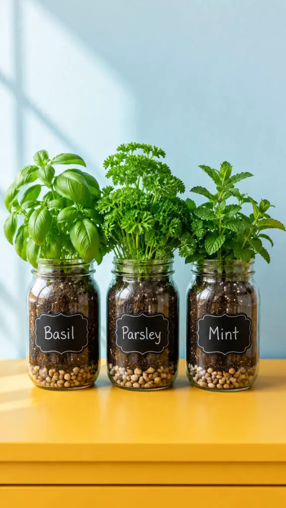 Mason Jar Herb Garden