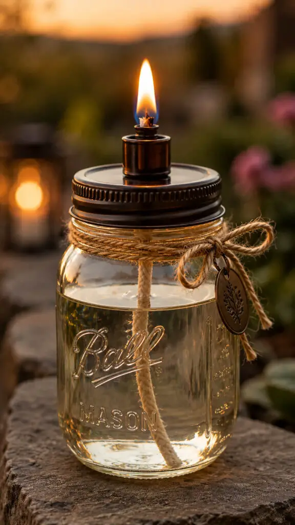 Mason Jar Outdoor Torch