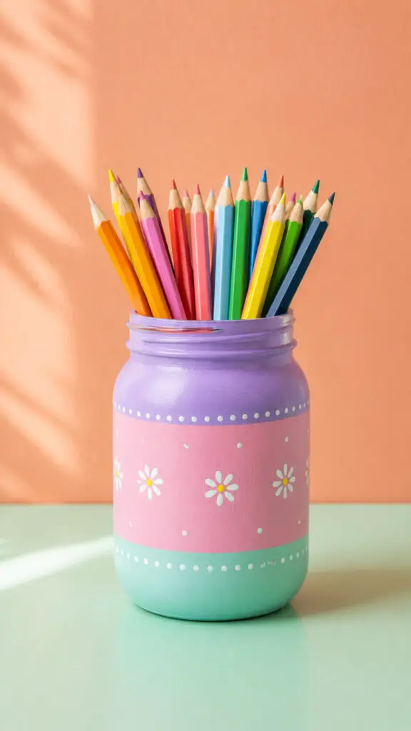 Mason Jar Pencil Holder