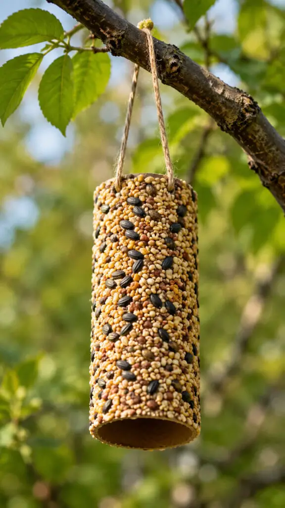 Paper Roll Bird Feeder
