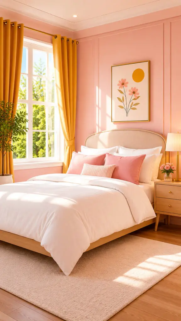 Pink Yellow Bedroom