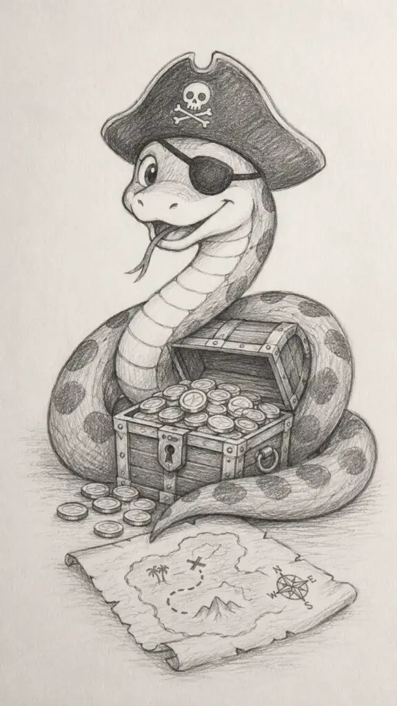 Pirate Snake Drawing