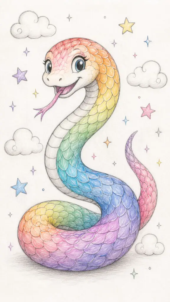 Rainbow Snake Drawing