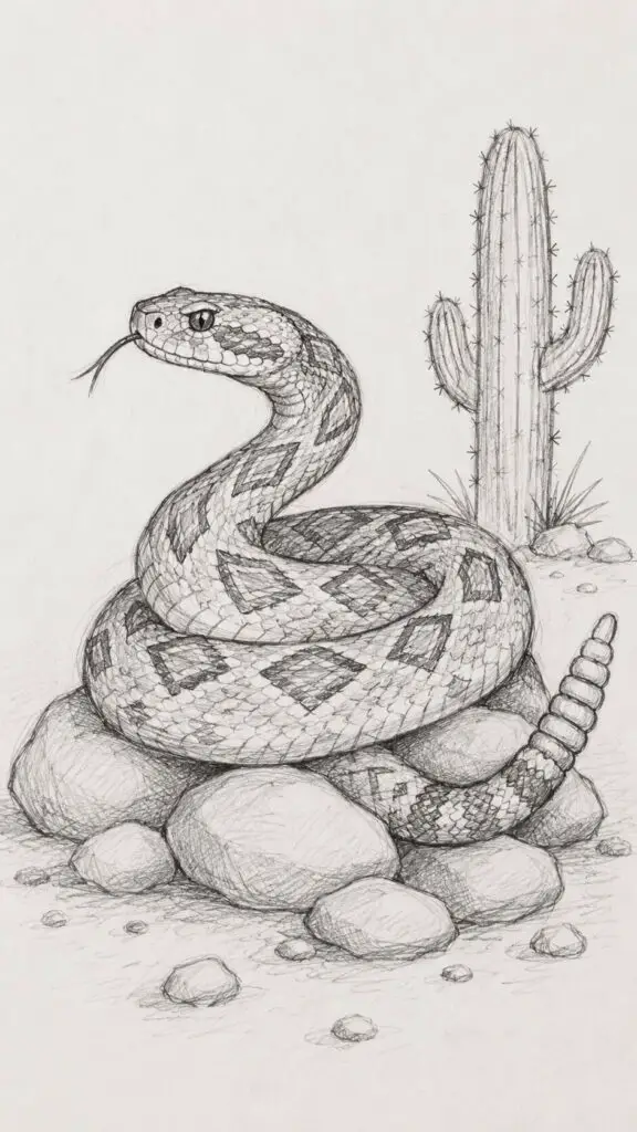 Rattlesnake Snake Drawing