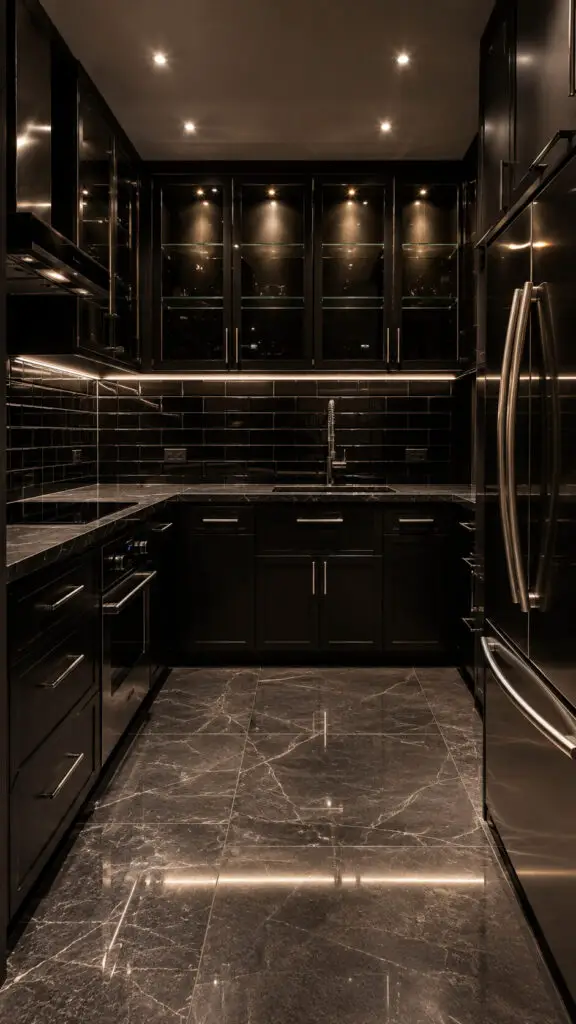 Reflective Surface Kitchen