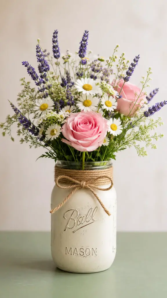 Rustic Mason Jar Vase