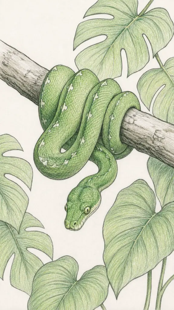 Tree Python Snake Drawing
