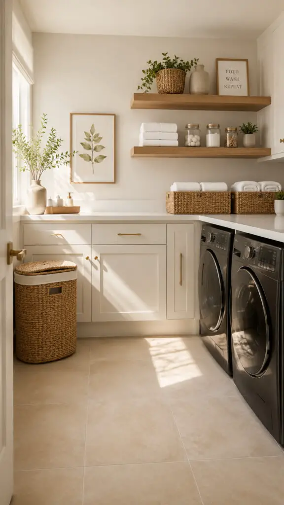 Beige Laundry Room Floor