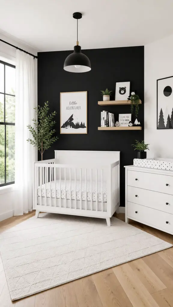Black and White Accent Wall