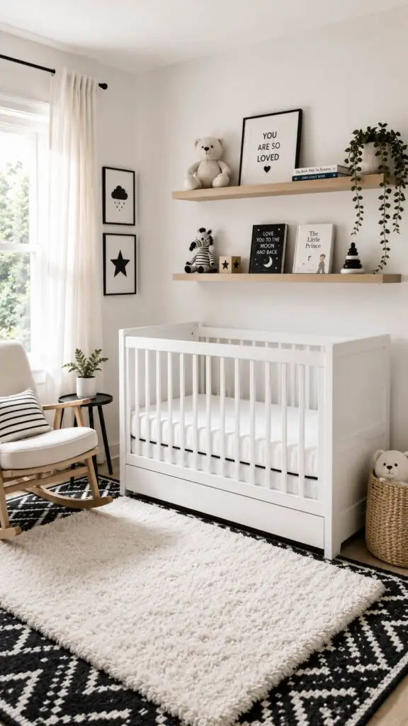 Black and White Layered Rugs