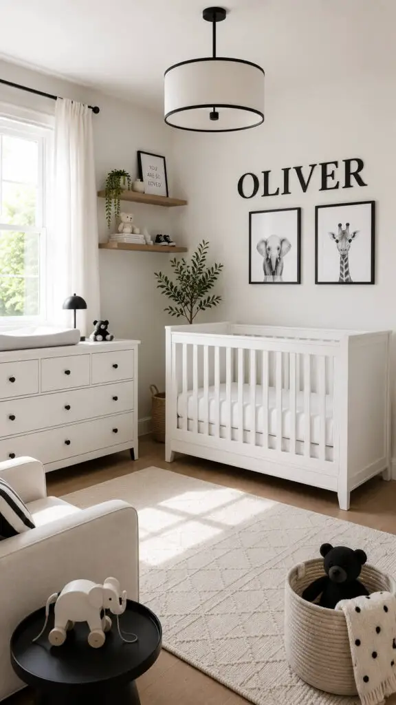 Black and White Name Decor
