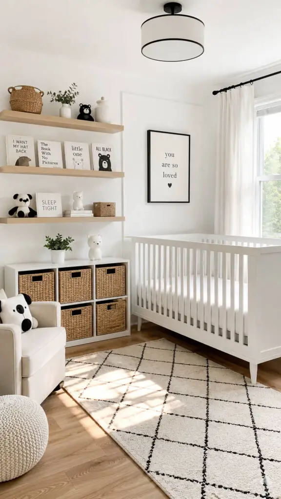 Black and White Open Shelves