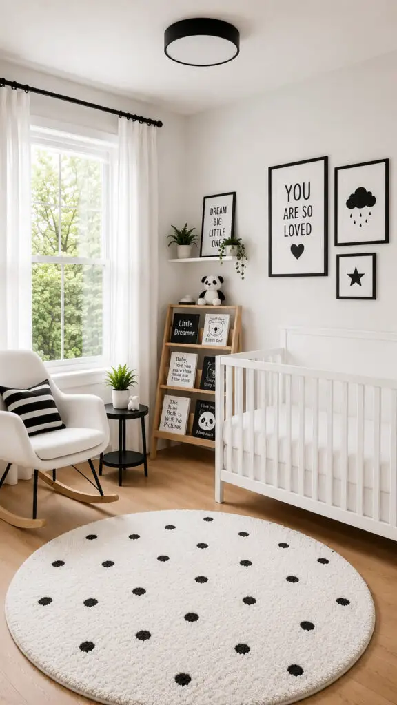 Black and White Reading Corner