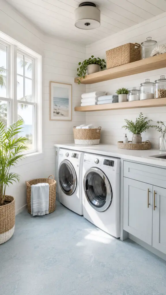 Color Blue Laundry Room Floor