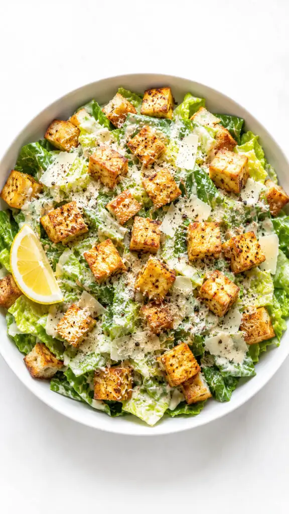 Crispy Tofu Caesar Salad